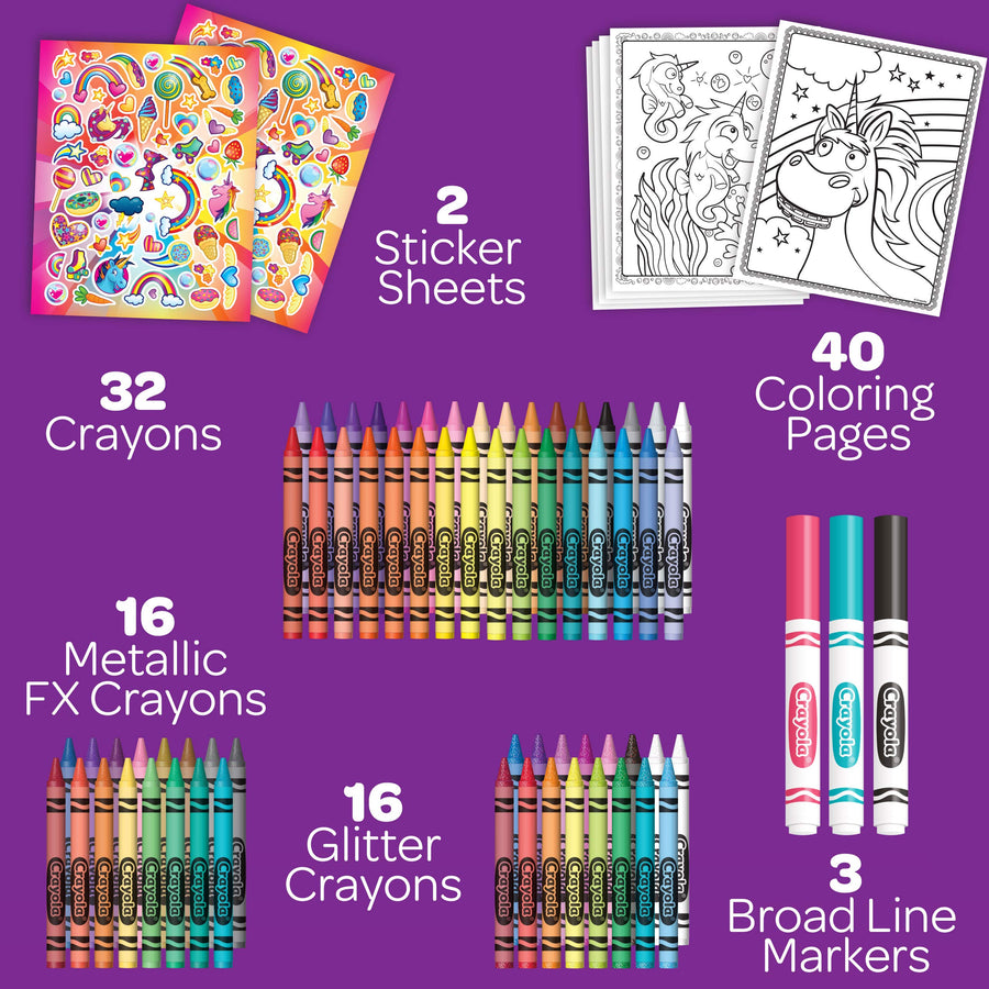 Crayola Mini Art Set with UniCreatures, Kids Art Kit, 100+ Pieces, Gift for Kids, Ages 3, 4, 5, 6, 7