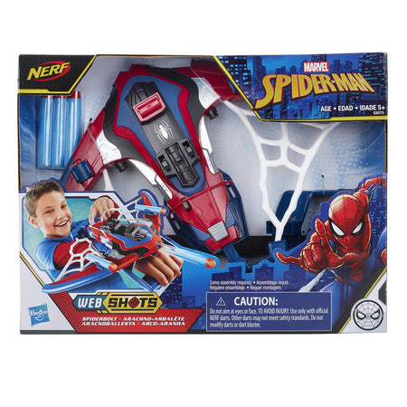 Marvel Spider-Man Web Shots Spiderbolt NERF Powered Blaster Toy, Fires Darts, Includes 3 Darts And Instructions, For Kids Ages 5 and Up