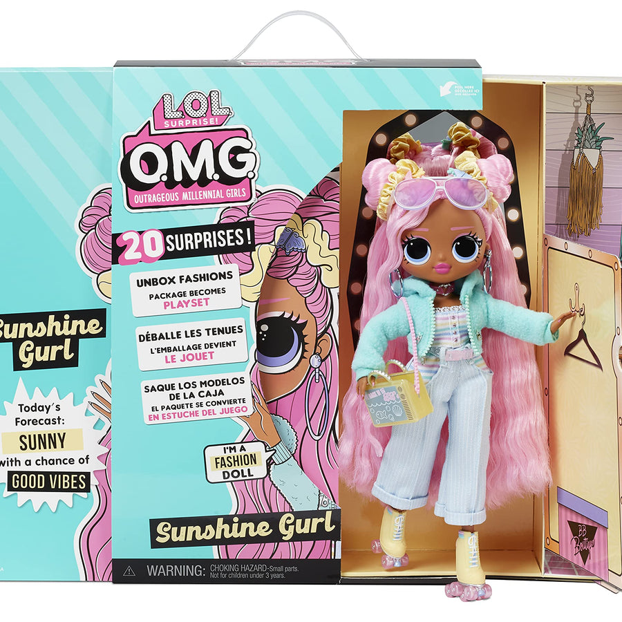 LOL Surprise OMG Sunshine Gurl Fashion Doll - Dress Up Doll Set with 20 Surprises for Girls and Kids 4+