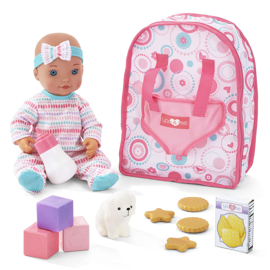 You & Me Travel Baby Doll with Backpack