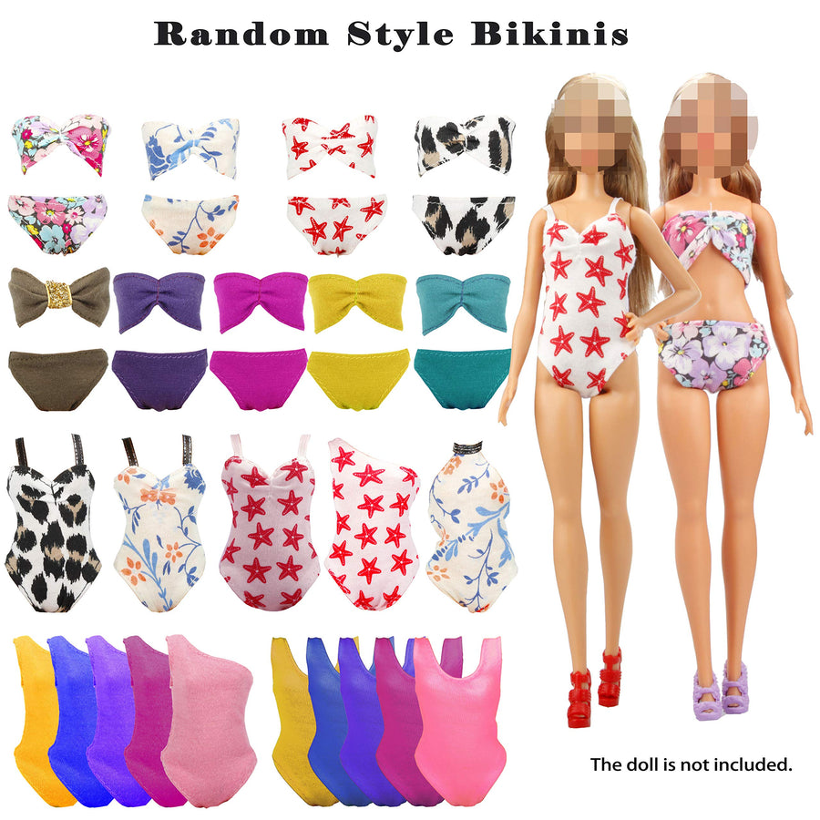 35 Pack Handmade Doll Clothes Including 5 Wedding Gown Dresses 5 Fashion Dresses 4 Braces Skirt 3 Tops and Pants 3 Bikini Swimsuits 15 Shoes and Bonus 10 Hangers for 11.5 Inch Dolls