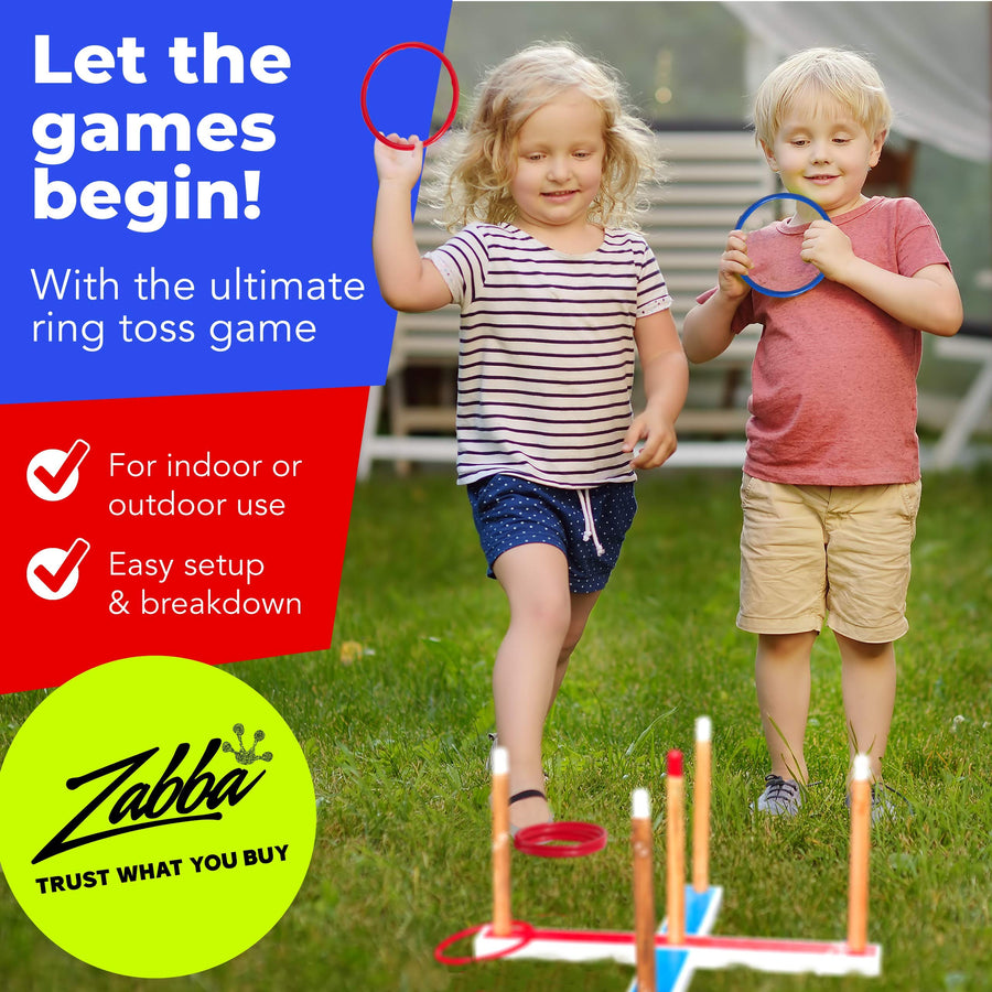 Elite Sportz Ring Toss Games for Kids - Indoor Holiday Fun or Outdoor Yard Game for Adults & Family - Easy to Set Up w/ Compact Carry - Backyard Toys