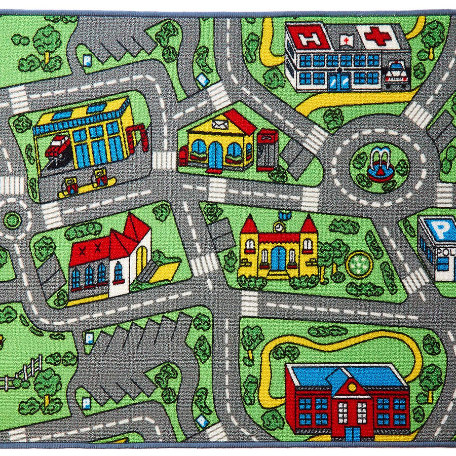 Click N’ Play City Life Kids Road Traffic Play mat Rug Large Non-Slip Carpet Fun Educational for Play area Playroom Bedroom-59” x 31 1/2”