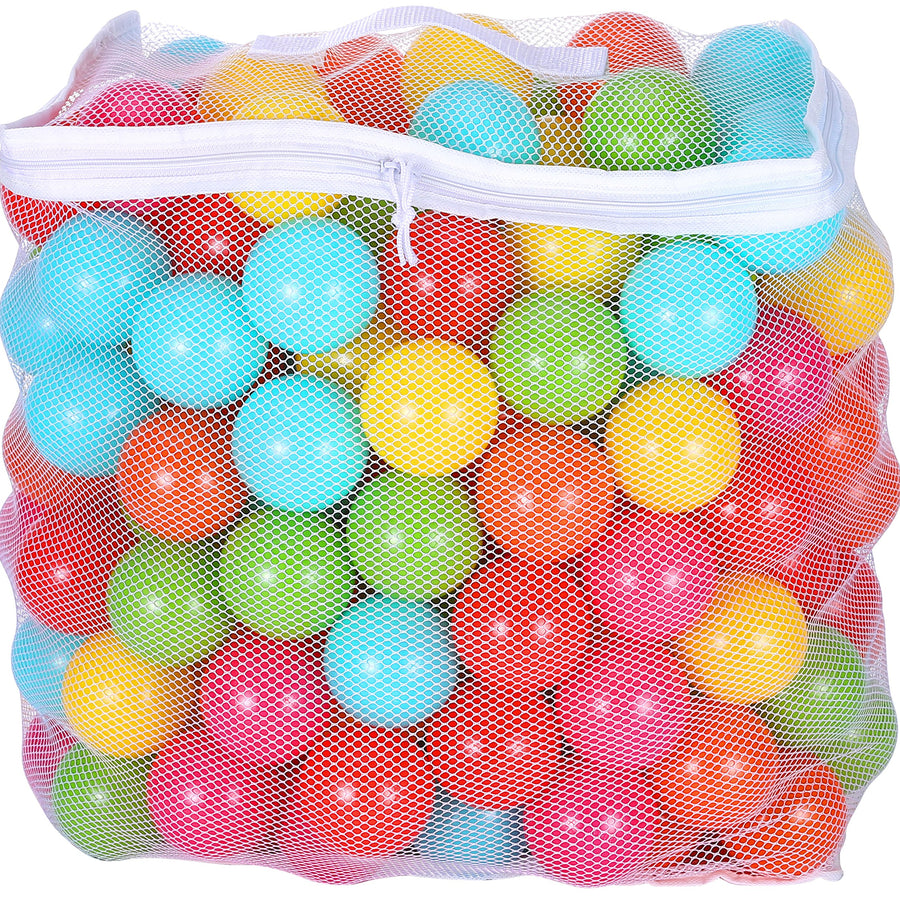 BalanceFrom 2.3-Inch Phthalate Free BPA Free Non-Toxic Crush Proof Play Balls Pit Balls- 6 Bright Colors in Reusable and Durable Storage Mesh Bag with Zipper