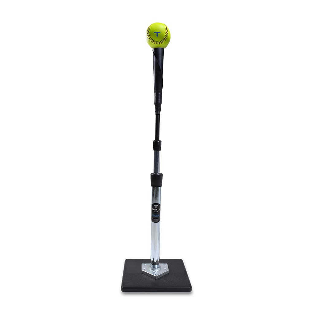 TANNER TEE the ORIGINAL | Premium Baseball/Softball Batting Tee w/ TANNER Original Base, Patented Hand-rolled FlexTop, Adjustable Height: 26-43 inches (TT001)