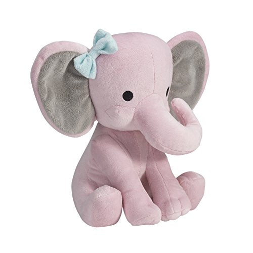 Bedtime Originals Twinkle Toes Pink Elephant Plush, Hazel