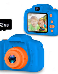 Seckton Upgrade Kids Selfie Camera, Christmas Birthday Gifts for Boys Age 3-9, HD Digital Video Cameras for Toddler, Portable Toy for 3 4 5 6 7 8 Year Old Boy with 32GB SD Card-Navy Blue
