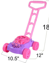 ArtCreativity Pink and Purple Bubble Lawn Mower for Toddlers | Electronic Bubble Blower Machine | Fun Bubbles Blowing Push Toys for Kids | Bubble Solution Included | Christmas Birthday Gift for Girls
