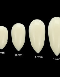 16 Pairs Vampire Fangs fake Teeth 4 sizes for Halloween Cosplay kids and adults Prop Decoration Vampire Tooth White Horror 13mm, 15mm, 17mm, 19mm False Teeth - 4 Sizes Dress Up Accessories
