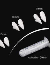 VOVEA Halloween Vampire Teeth Fangs with Adhesive, Halloween Party Costume Cosplay Props White Horror Fake Teeth Party Favors Dress Up Accessories, 3 Pairs 3 Sizes
