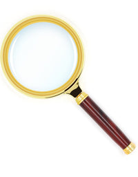 Kadaon 10X Handheld Magnifier Antique Mahogany Handle Magnifier Reading Magnifying Glass for Reading Book, Inspection, Coins, Insects, Rocks, Map, Crossword Puzzle
