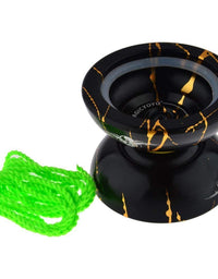 MAGICYOYO N11 Professional Unresponsive Yoyo N11 Alloy Aluminum YoYo Ball (Black with Golden) with Bag, Glove and 5 Strings
