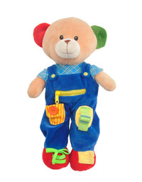 Linzy Plush 16" Educational Plush Doll, Adorable Plush Doll Comes with clad ,a Removable Outfit Packed with Closures-Perfect for Testing a Little One's Growing Problem Solving and Motor Skills
