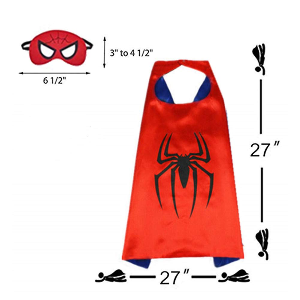 Superhero Capes for Kids, Dress up Costumes-Satin Cape and Felt Mask with Bracelet