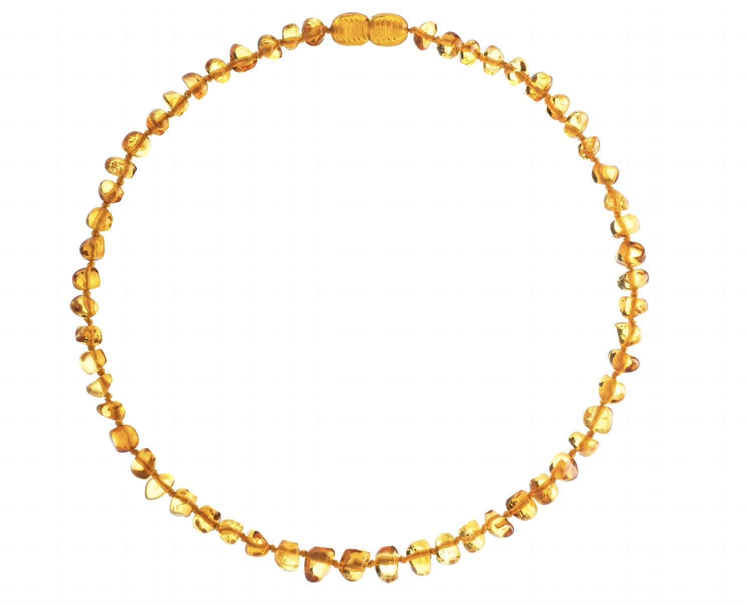 Baltic Wonder Baltic Amber Necklace (Baroque Honey) Unisex - 100% Certified Authentic Baltic.
