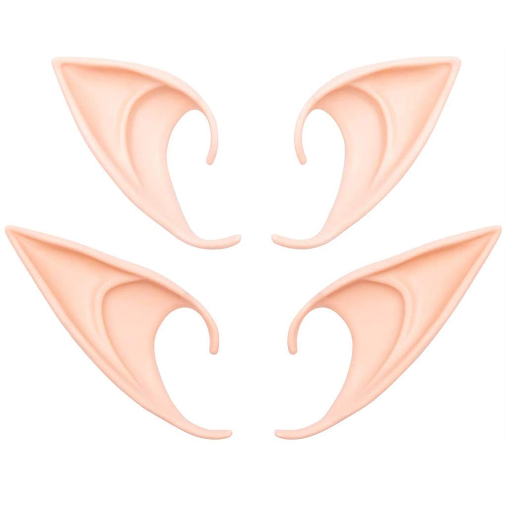 GREAT&LUCKY Cosplay Fairy Pixie Elf Ears - Soft Pointed Tips Anime Party Dress Up Costume Masquerade Accessories for Halloween Christmas Party ,2 Pair