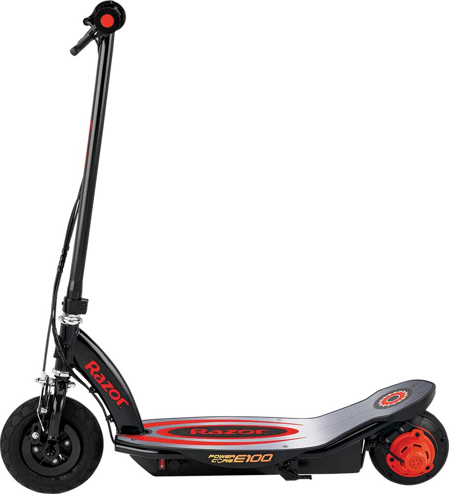 Razor Power Core E100 Electric Scooter - 100w Hub Motor, 8" Air-filled Tire, Up to 11 mph and 60 min Ride Time, for Kids Ages 8+