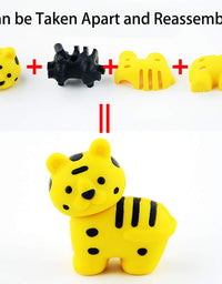 URSKYTOUS 60Pcs Animal Pencil Erasers Bulk Kids Japanese Come Apart Puzzle Eraser Toys for Party Favors, Classroom Prizes, Carnival Gifts and School Supplies(Random Designs)
