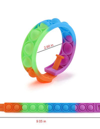 16PCS Pop Fidget Toy Fidget Bracelet, Durable and Adjustable, Multicolor Stress Relief Finger Press Bracelet Wristband for Kids and Adults ADHD ADD Autism Anxiety

