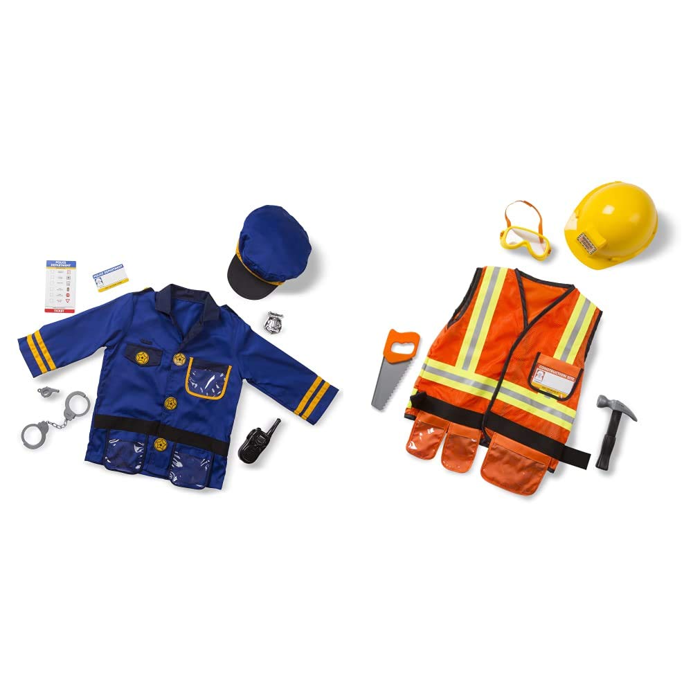 Melissa & Doug Police Officer Role Play Costume Dress-Up Set (8 pcs) Frustration-Free Packaging Multicolor, Ages 3-6 Years