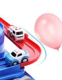 TEMI Kids Race Track Toys for Boy Car Adventure Toy for 3 4 5 6 7 Years Old Boys Girls, Puzzle Rail Car, City Rescue Playsets Magnet Toys w/ 3 Mini Cars, Preschool Educational Car Games Gift Toys
