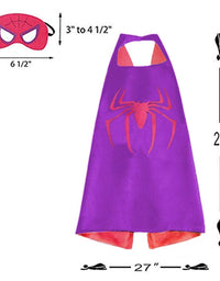 Superhero Capes for Kids, Dress up Costumes-Satin Cape and Felt Mask with Bracelet

