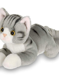 Bearington Lil' Socks Small Plush Stuffed Animal Gray Striped Tabby Cat, Kitten 8 inch
