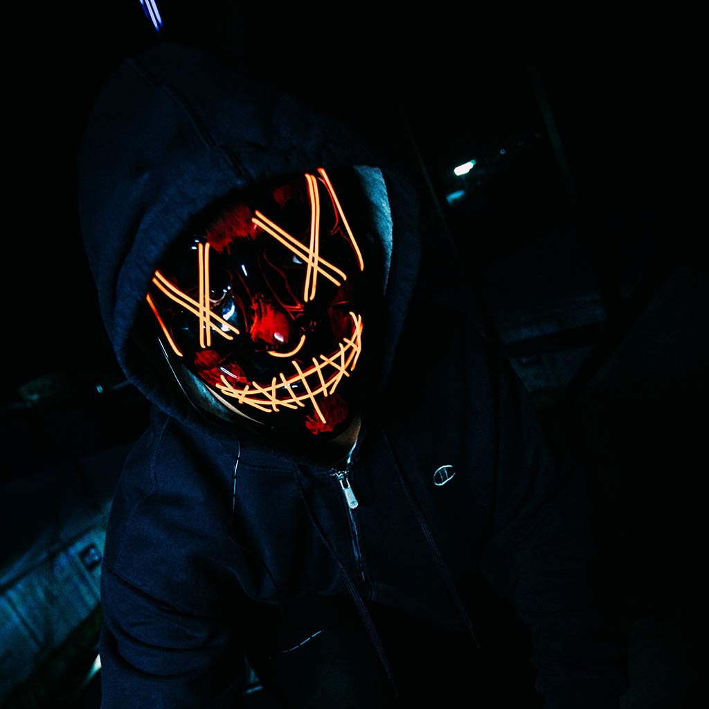 MeiGuiSha LED Halloween Light Up Purge Mask Women,Halloween Scary Cosplay Purge Mask LED for Festival Padrties