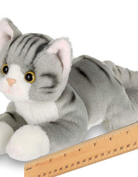 Bearington Lil' Socks Small Plush Stuffed Animal Gray Striped Tabby Cat, Kitten 8 inch
