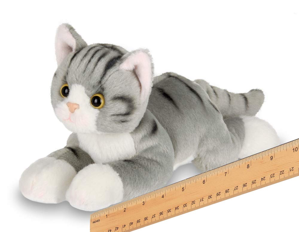 Bearington Lil' Socks Small Plush Stuffed Animal Gray Striped Tabby Cat, Kitten 8 inch