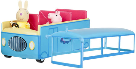 Peppa Pig's School Bus Vehicle, 3 Pieces - Includes Peppa and Miss Rabbit Figures & Interactive Bus - Toy Gift for Kids - Ages 2+