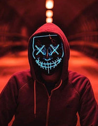 MeiGuiSha LED Halloween Light Up Purge Mask Women,Halloween Scary Cosplay Purge Mask LED for Festival Padrties
