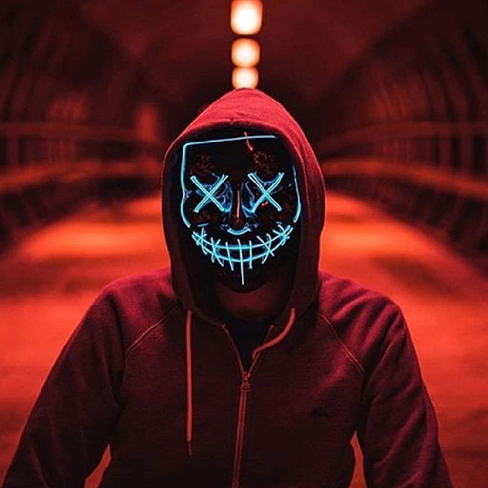 MeiGuiSha LED Halloween Light Up Purge Mask Women,Halloween Scary Cosplay Purge Mask LED for Festival Padrties