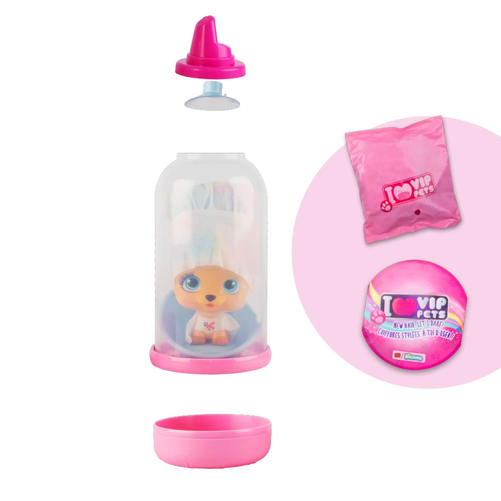 IMC Toys VIP Pets - Surprise Hair Reveal Doll - Series 1 Mousse Bottle, Multi , Pink