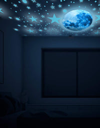 Glow in The Dark Stars for Ceiling,Glow in The Dark Stars and Moon Wall Decals, 1108 Pcs Ceiling Stars Glow in The Dark Kids Wall Decors, Perfect for Kids Nursery Bedroom Living Room(Sky Blue) (Sky Blue)
