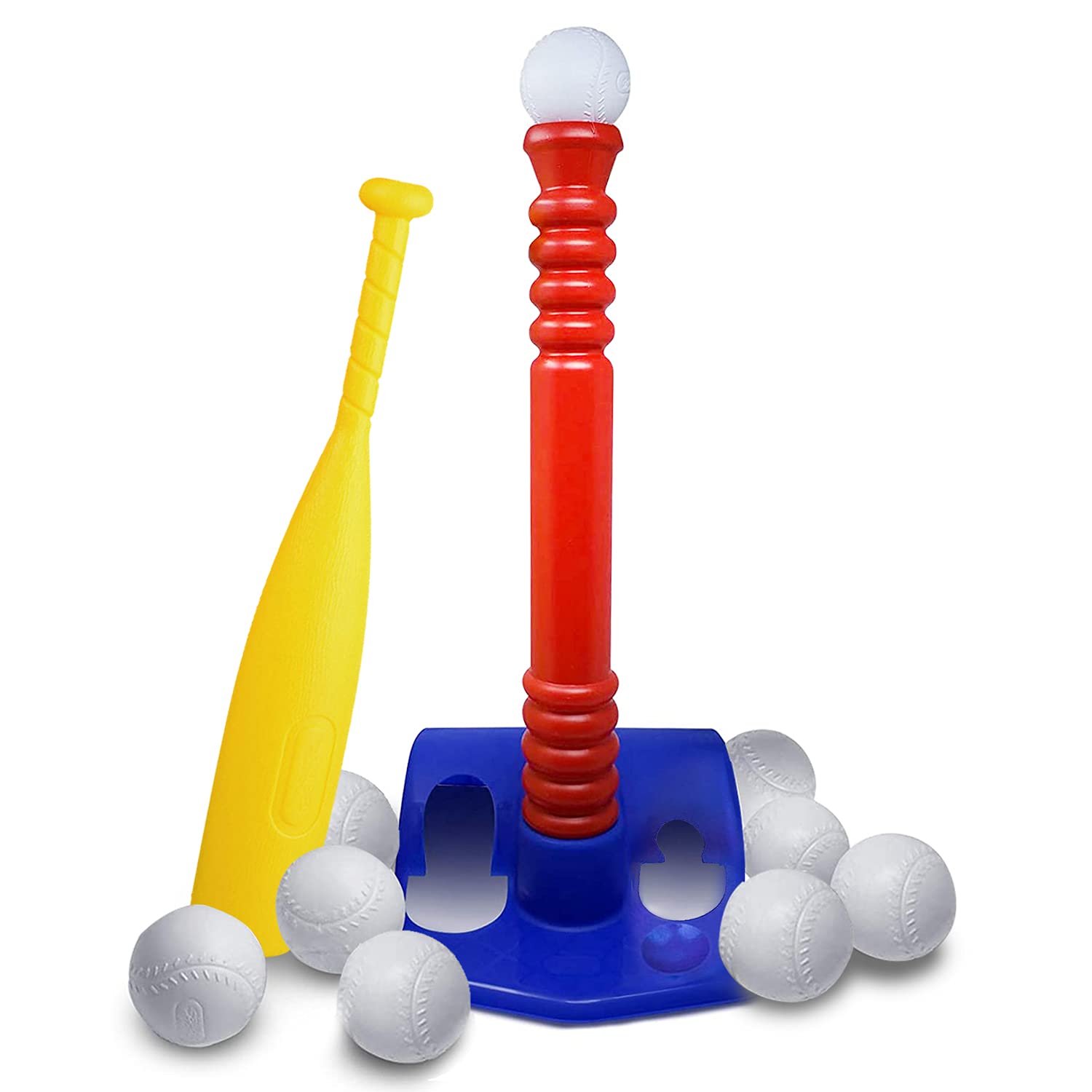 ToyVelt TBall Set For Toddlers 9 Balls - Kids Baseball Tee Game For Boys & Girls Ages 1- 10 Years