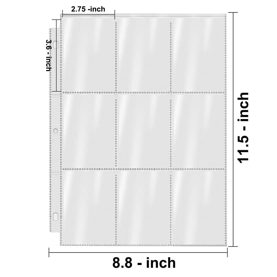 POKONBOY 288 Pockets Trading Card Storage Album Pages Card Collector Coin Holders Wallets Sleeves Card Binder Set Perfect for Skylanders, Top Trumps, Sports Cards