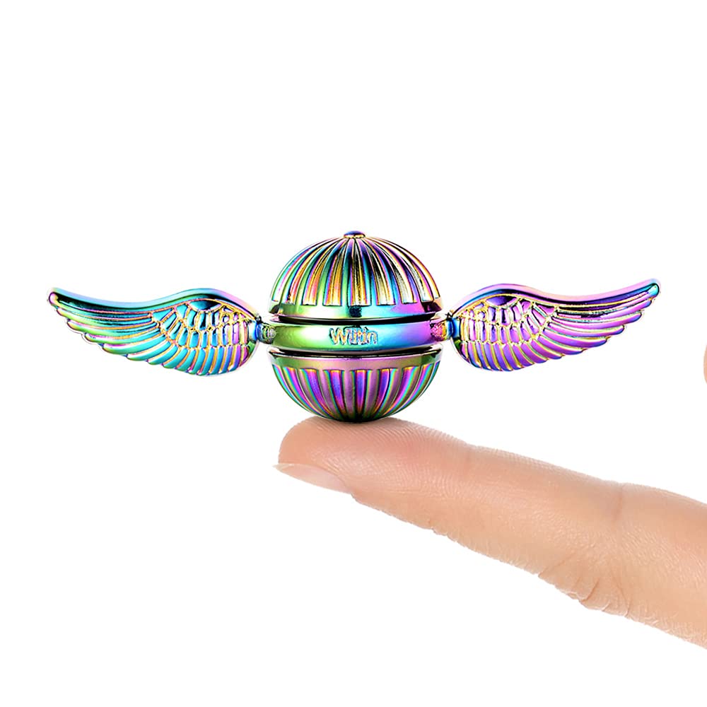 MAYBO SPORTS Wiitin Fidget Spinner - Iridescent Metal Sensory Toy for The Fans of The Magical Wizardry World High Speed Steel Bearing Finger Spinning Novelty - Rainbow Color