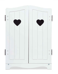 Melissa & Doug Mine to Love Wooden Play Armoire Closet for Dolls, Stuffed Animals - White (17.3”H x 12.4”W x 8.5”D Assembled)
