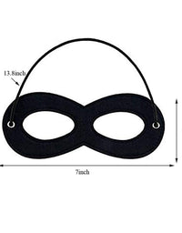 2pcs Black Superhero Felt Eye Masks Halloween Dress Up Masks Cosplay Half Masks with Elastic Rope
