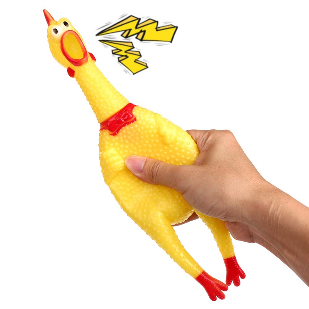 POPLAY Rubber Chicken /Squeeze Chicken, Prank Novelty Toy
