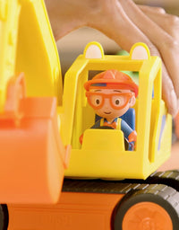 Blippi Excavator - Fun Freewheeling Vehicle with Features Including 3 Construction Worker, Sounds and Phrases - Educational Vehicles for Toddlers and Young Kids
