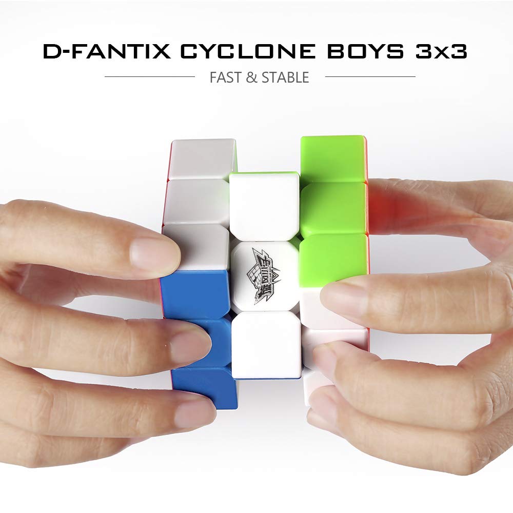 D-FantiX Cyclone Boys 3x3 Speed Cube Stickerless Magic Cube 3x3x3 Puzzles Toys (56mm)