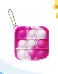 15 Pcs Mini Squeeze Pop Bubble Simple Fidget Sensory Toys, Mini Silicone Keychain Wrap Small Pop Bulk Classroom Prizes Relieve Anxiety Stress Toy for Kids Adult Party Favors
