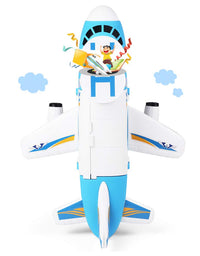 Tuko Transport Cargo Airplane Car Toy Play Set for 3+ Years Old Boys and Girls(Blue)
