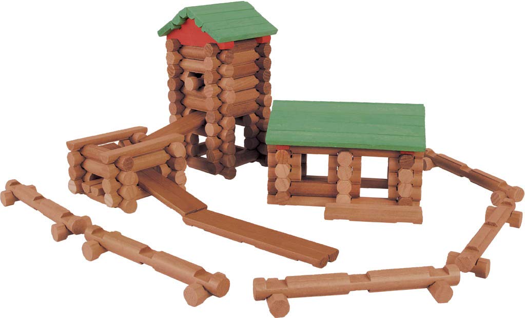 LINCOLN LOGS-Collector's Edition Village-327 Pieces-Real Wood Logs-Ages 3+ - Best Retro Building Gift Set for Boys/Girls-Creative Construction Engineering–Top Blocks Game Kit - Preschool Education Toy