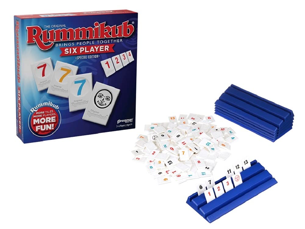 Rummikub Six Player Edition - The Classic Rummy Tile Game - More Tiles and More Players for More Fun! by Pressman , Blue
