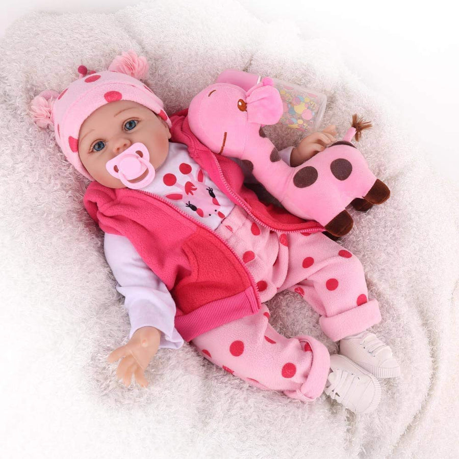 CHAREX Reborn Baby Dolls, 22 inches Newborn Lifelike Soft Silicone Baby Dolls, Weighted Toddler Girl