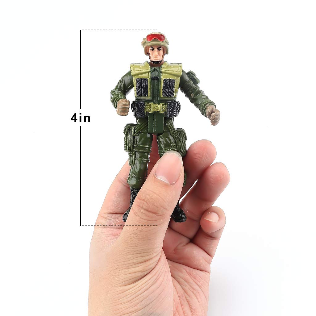 US Army Men and SWAT Team Toy Soldiers Action Figures Playset with Military Weapons Accessories for Kids Boys Girls,12Pcs