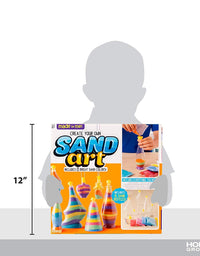 Made By Me Create Your Own Sand Art by Horizon Group Usa, DIY Kit Includes 4 Sand Bottles & 2 Pendent Bottles with 8 Bright Sand Colors, Designing Tool & More. Multicolored
